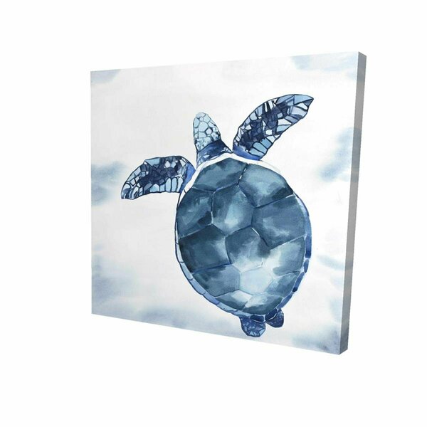 Begin Home Decor 16 x 16 in. Watercolor Blue Turtle-Print on Canvas 2080-1616-AN392